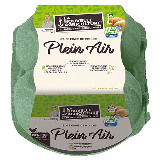 LES ŒUFS PLEIN AIR LA NOUVELLE AGRICULTURE® - Boite de 4