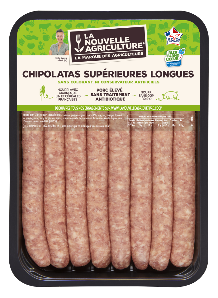 LES CHIPOLATAS SUPÉRIEURES LONGUES LA NOUVELLE AGRICULTURE®