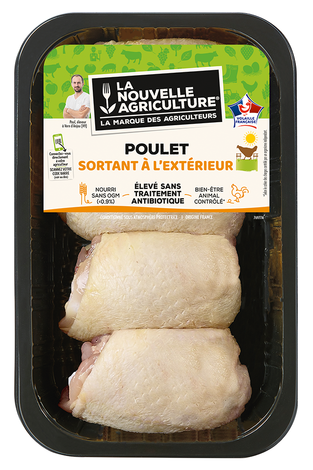 LES HAUTS DE CUISSE DE POULET SORTANT A L’EXTERIEUR LA NOUVELLE AGRICULTURE®