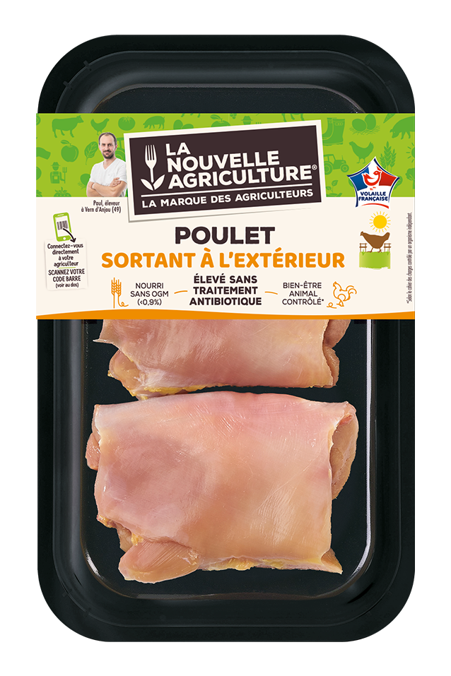 LES STEAKS DE POULET SORTANT A L'EXTERIEUR LA NOUVELLE AGRICULTURE®