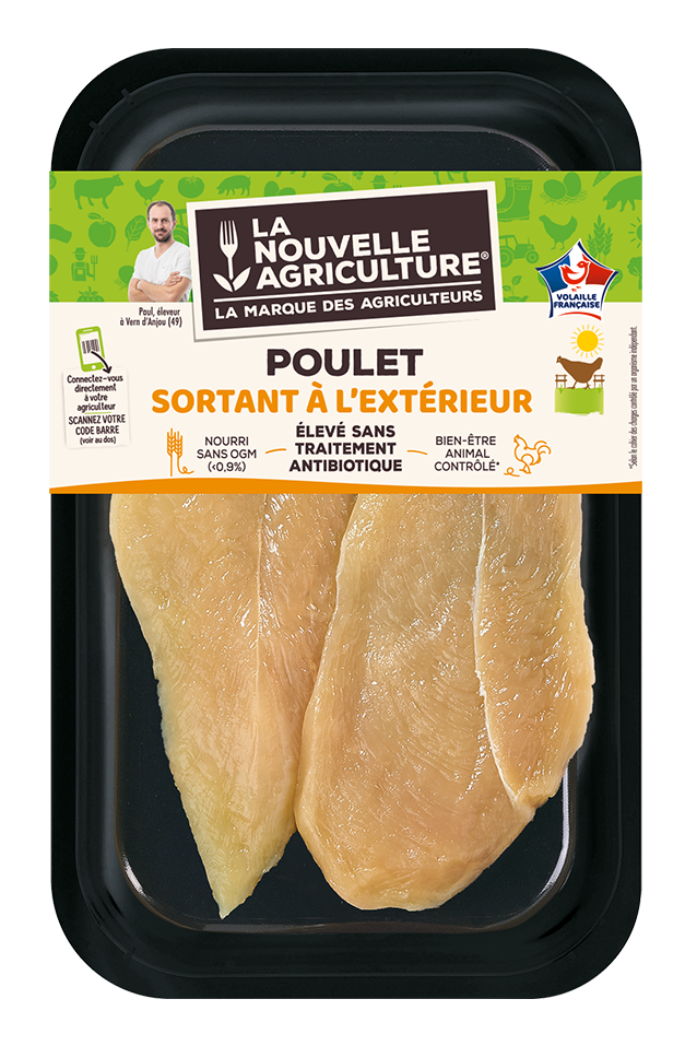 LES ESCALOPES DE POULET SORTANT A L'EXTERIEUR LA NOUVELLE AGRICULTURE®