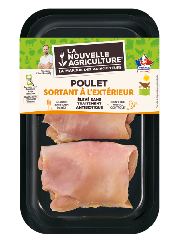 LES STEAKS DE POULET SORTANT A L’EXTERIEUR LA NOUVELLE AGRICULTURE®