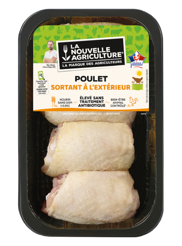 LES HAUTS DE CUISSE DE POULET SORTANT A L’EXTERIEUR LA NOUVELLE AGRICULTURE®